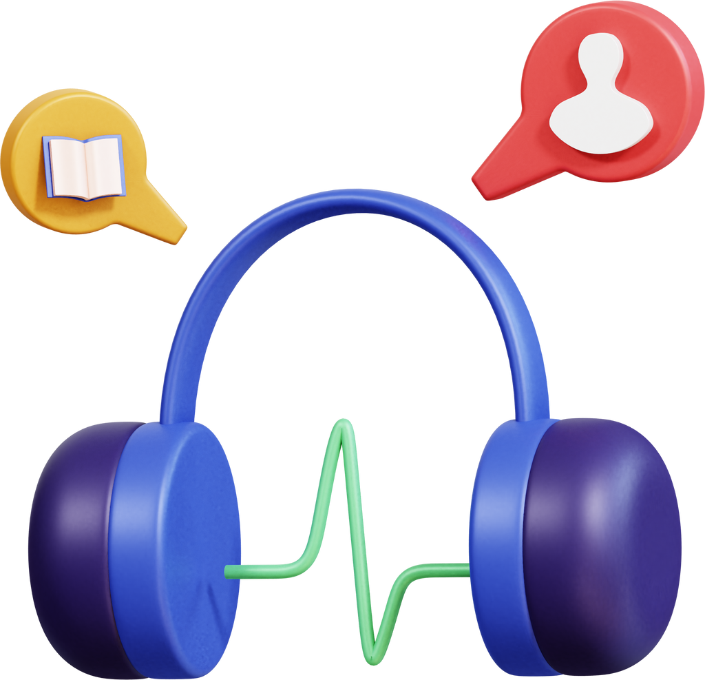 listening audio 3d icon